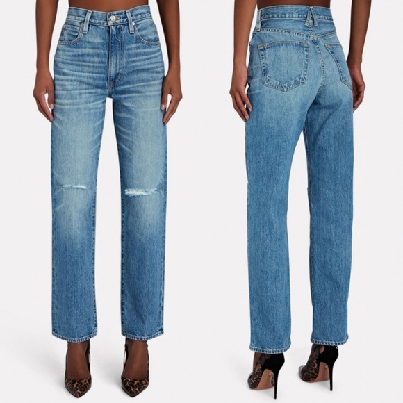 NWT SLVRLAKE London Distressed Straight Leg Jeans Shakedown